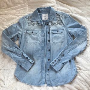 AE western style denim button down